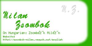 milan zsombok business card